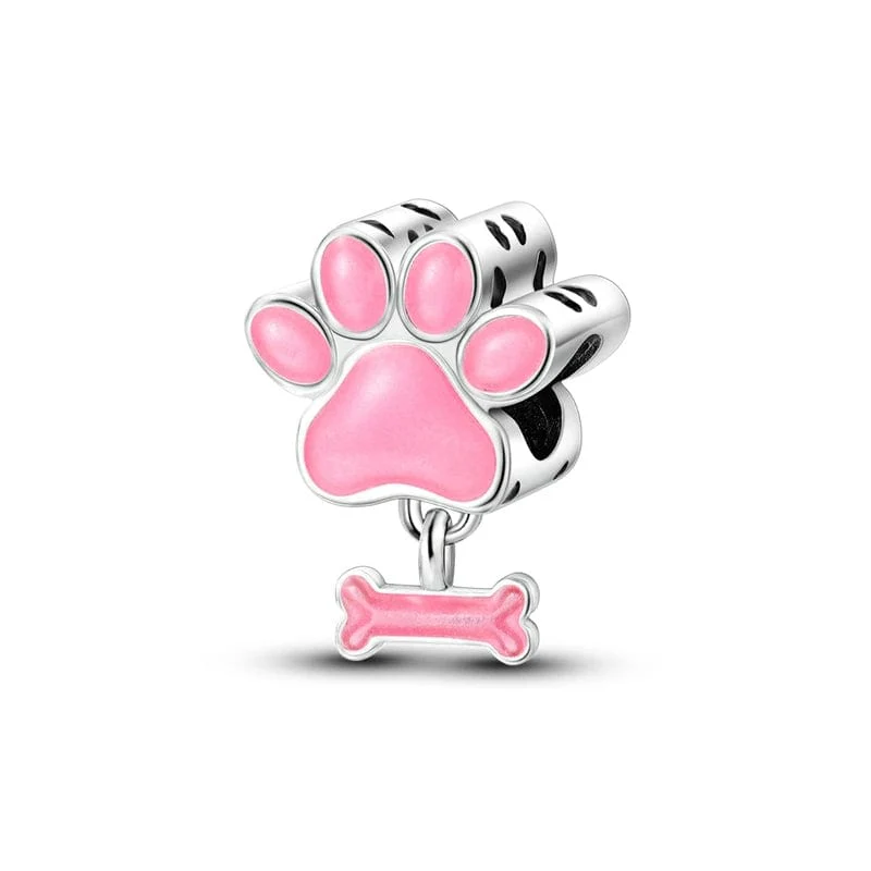 Glow in the Dark Luminous Paw and Bone Charm