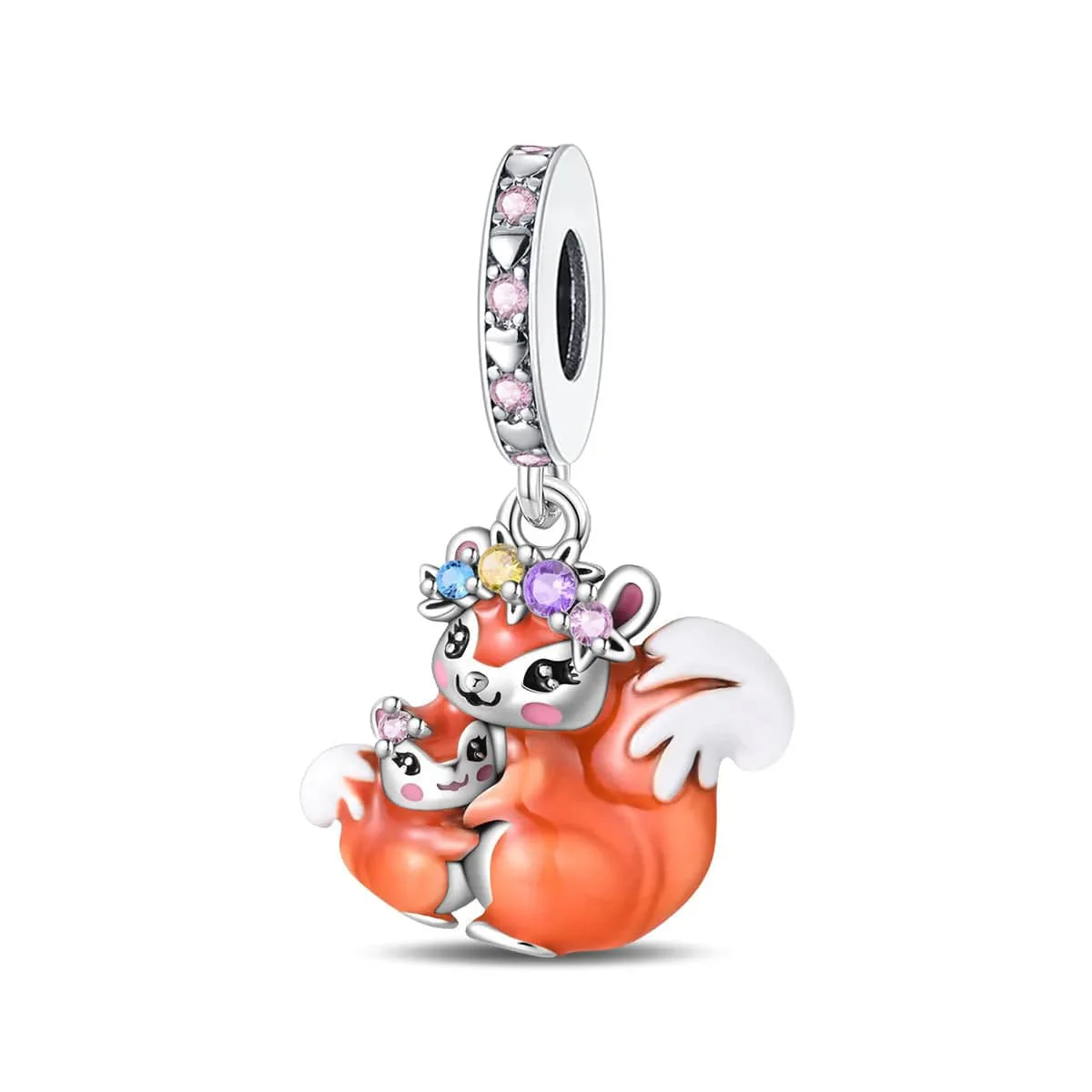 Blossom Crown Squirrel & Baby Dangle Charm