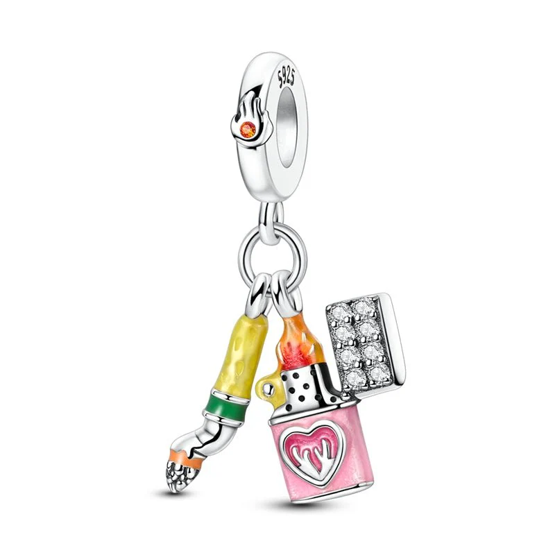Cigarette & Lighter Dangle Charm