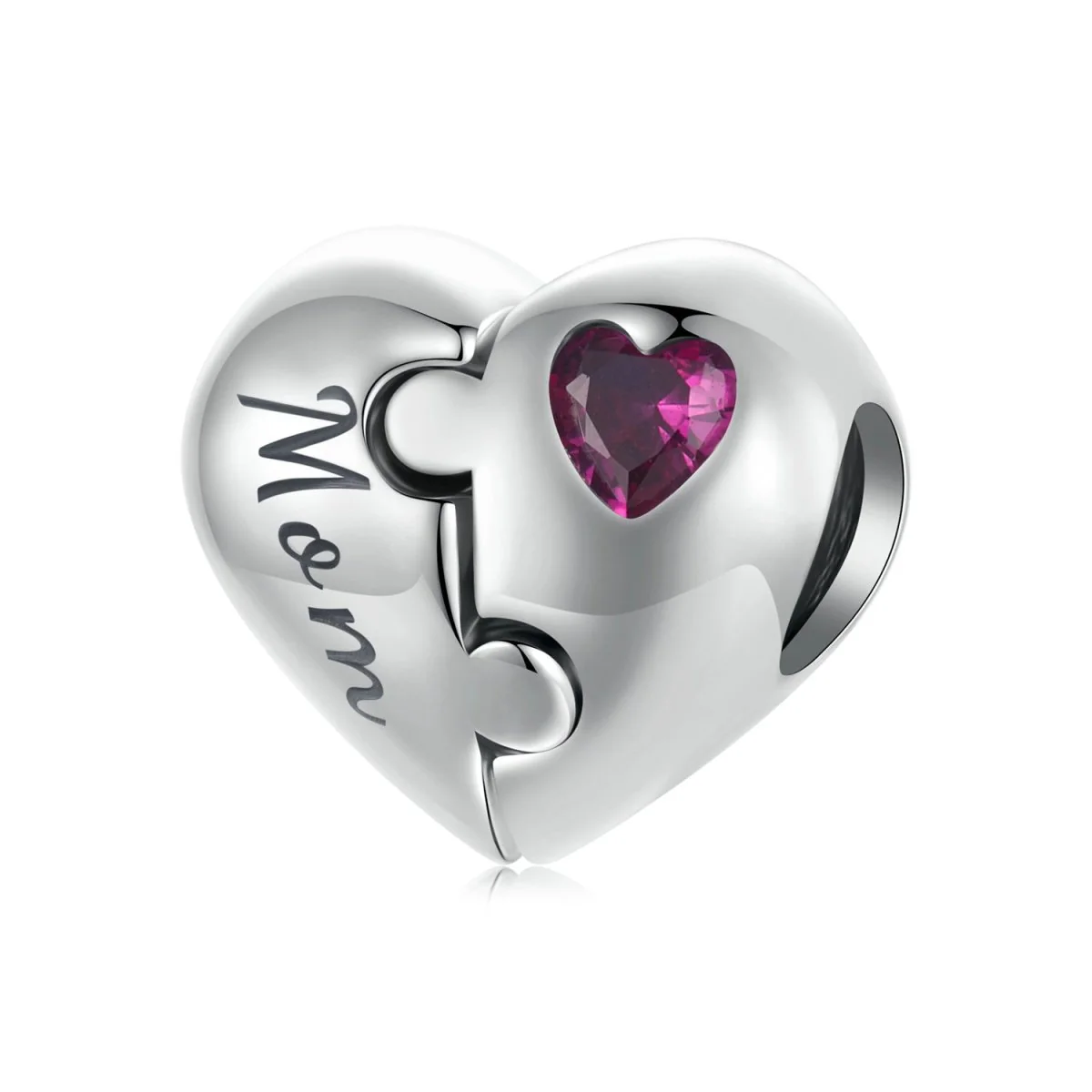 Mom & Daughter Puzzle Heart Charm