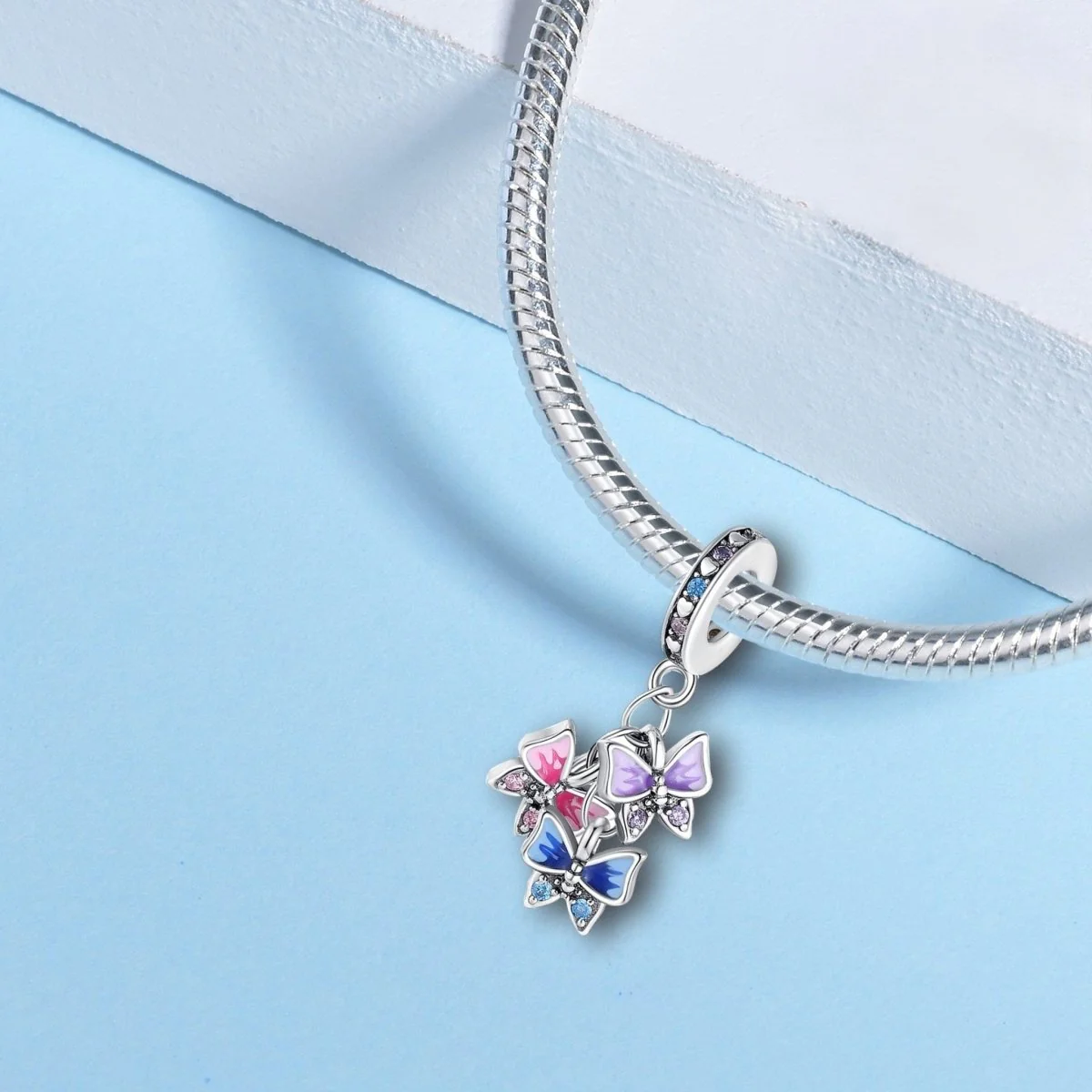 Colorful Butterfly Charm with Sparkling Accents