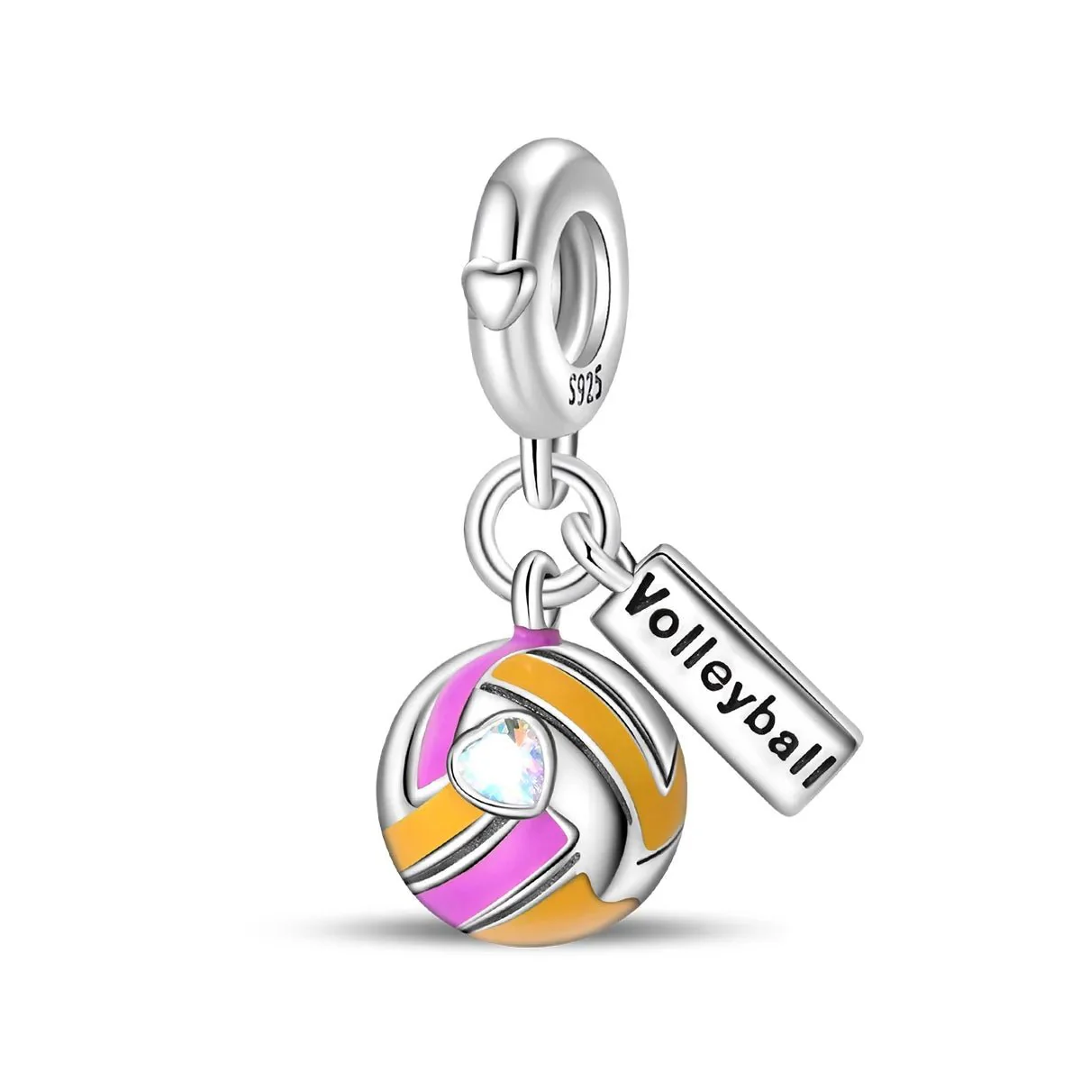 Colorful Volleyball Dangle Charm