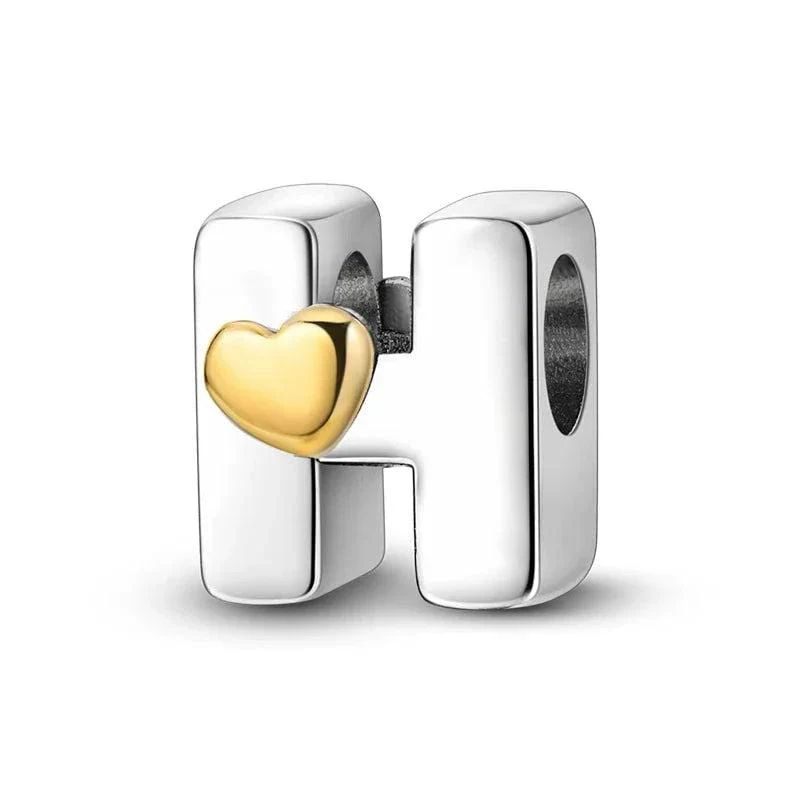 Gold Heart Letter A~Z Alphabet Charm