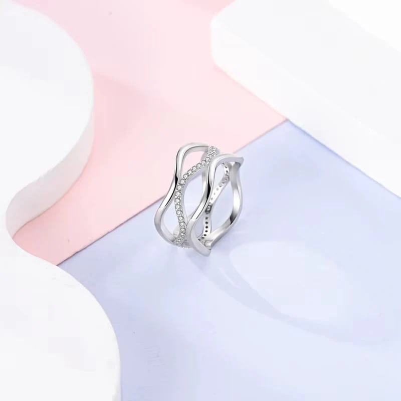 Wave Shaped Silver Ring