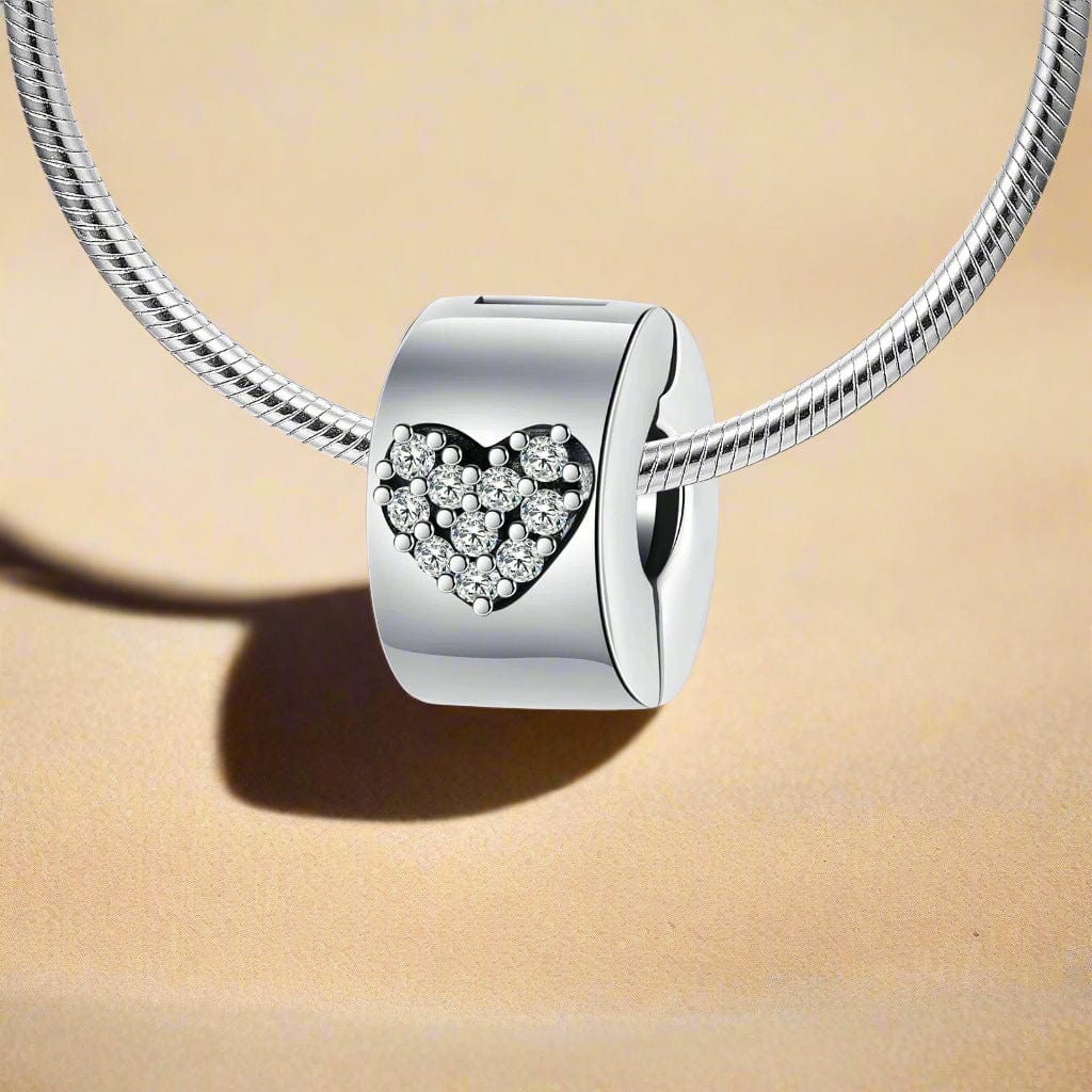 Diamond Heart Clip Charm