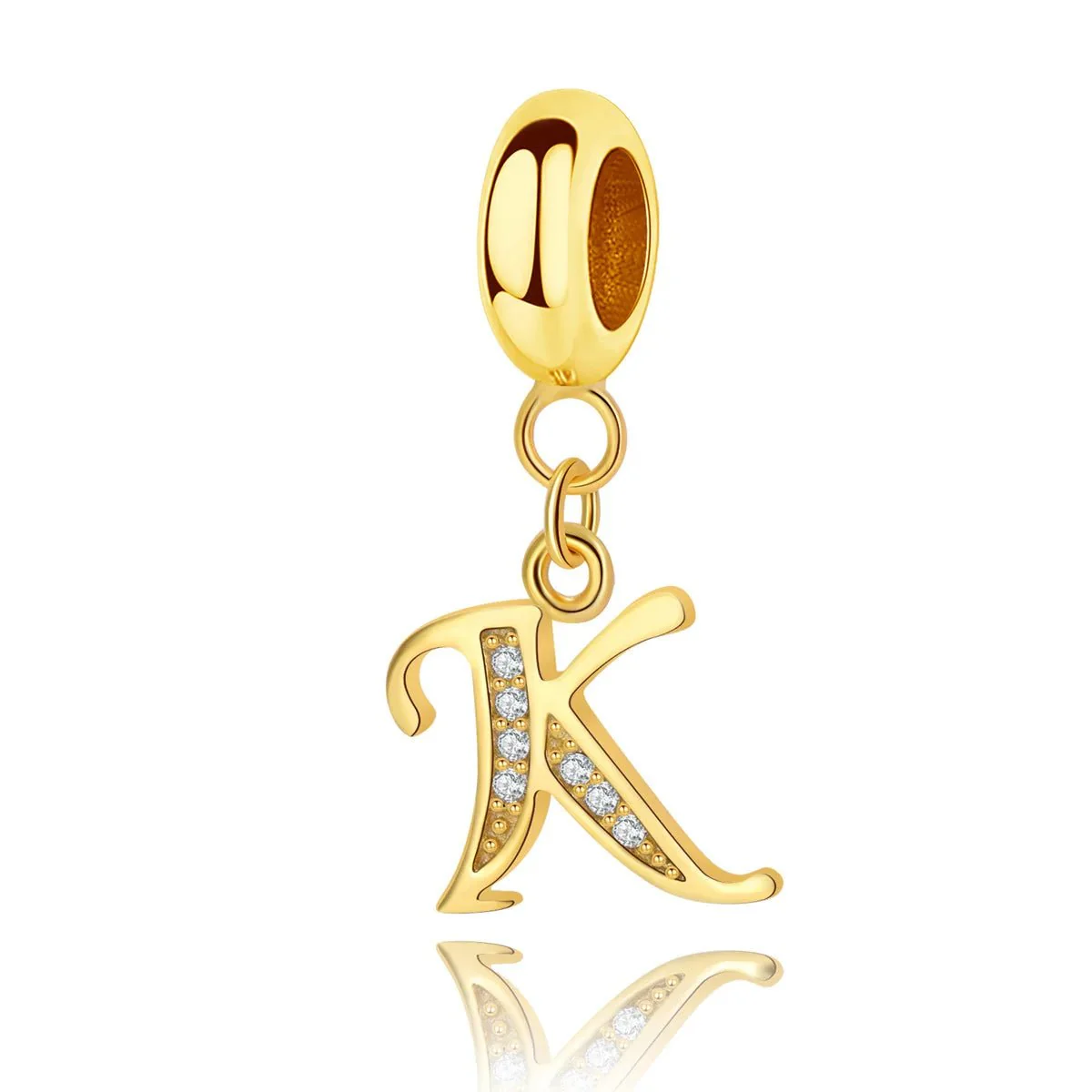 Gold Initial Letter A~Z Alphabet Dangle Charms