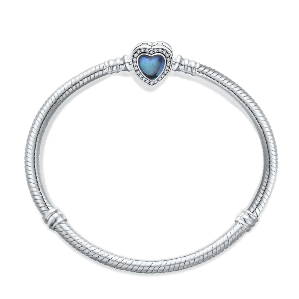 Blue Heart Gemstone Clasp Bracelet