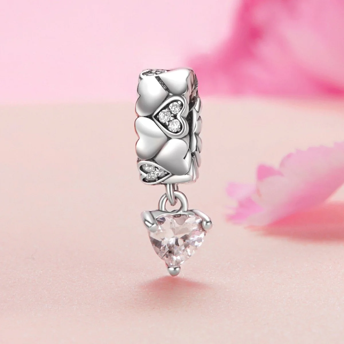 Heart-Shaped Diamond Charm
