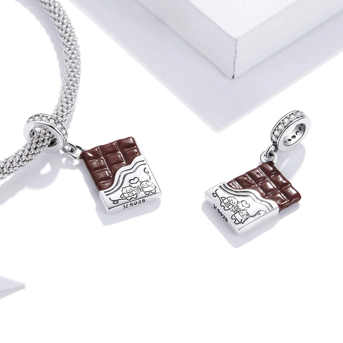 Sweet Love Chocolate Bar with Bear Dangle Charm