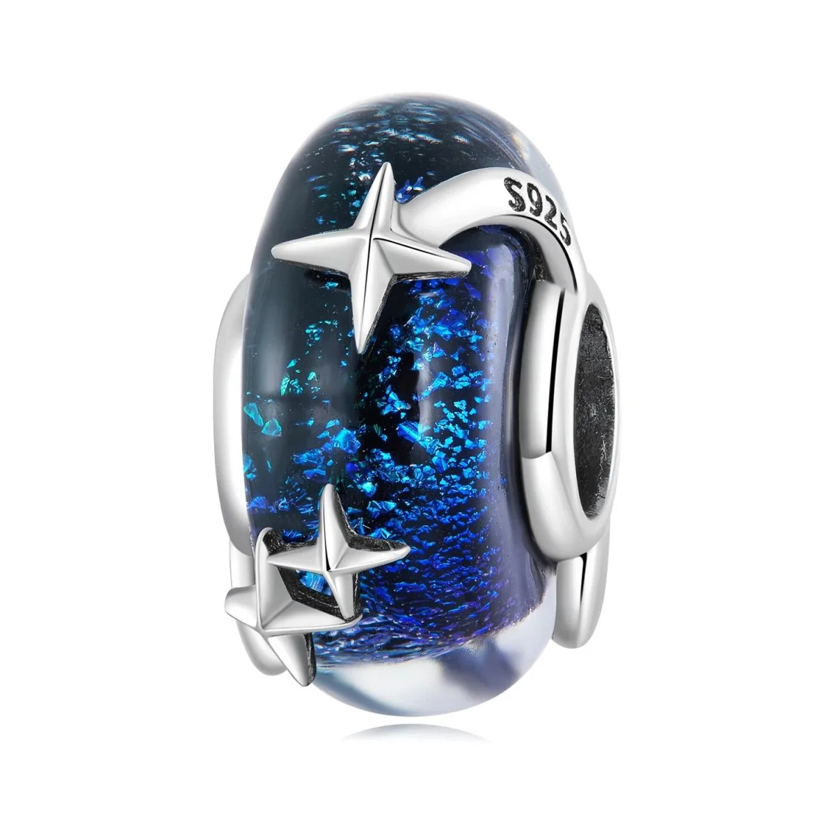 Galaxy Blue & Star Murano Charm