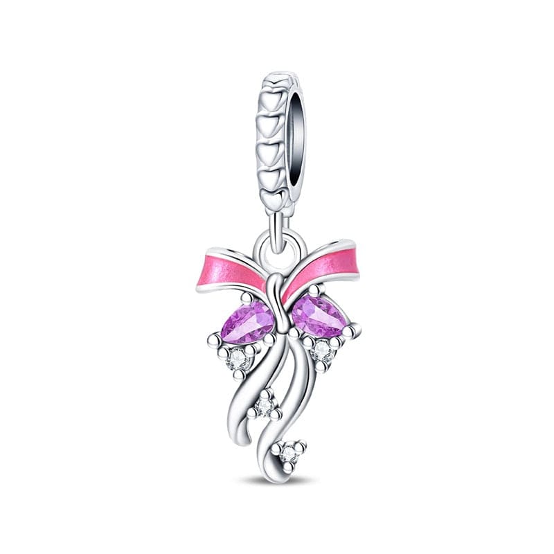 Graceful Ribbon Butterfly Dangle Charm