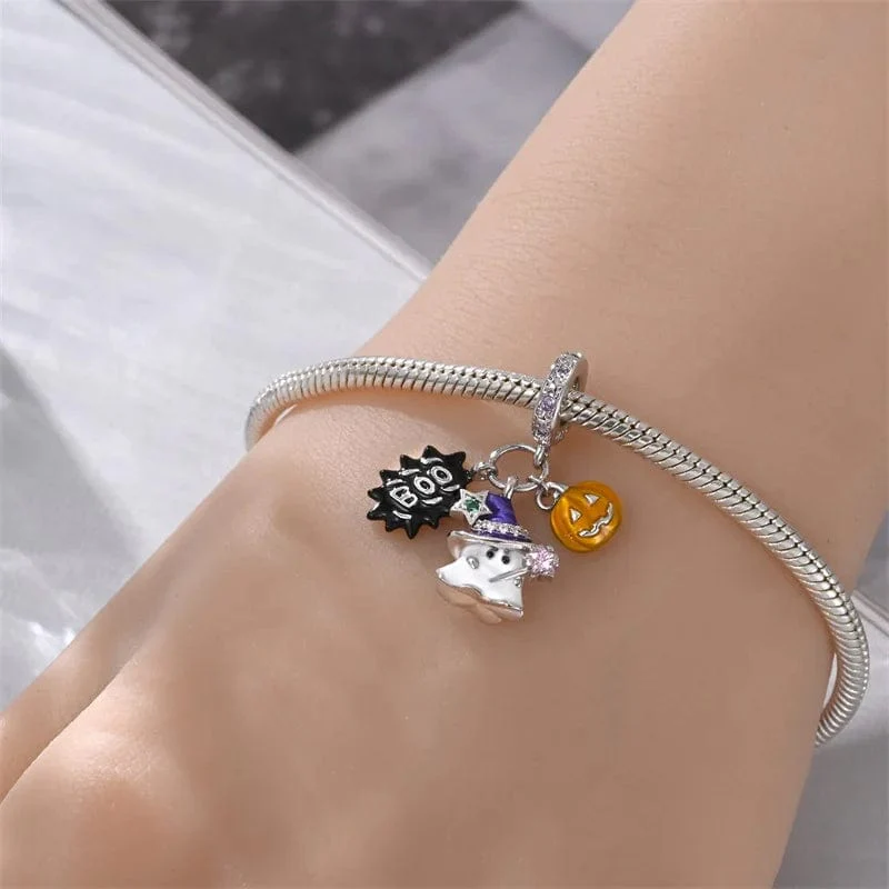 Luminous Halloween Charm, Witchy Ghost and Pumpkin Delight