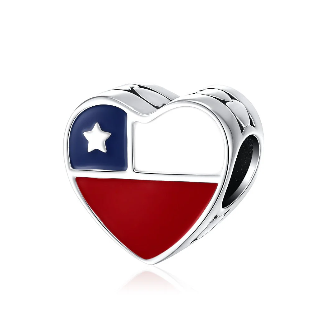 Chile Flag Heart Charm