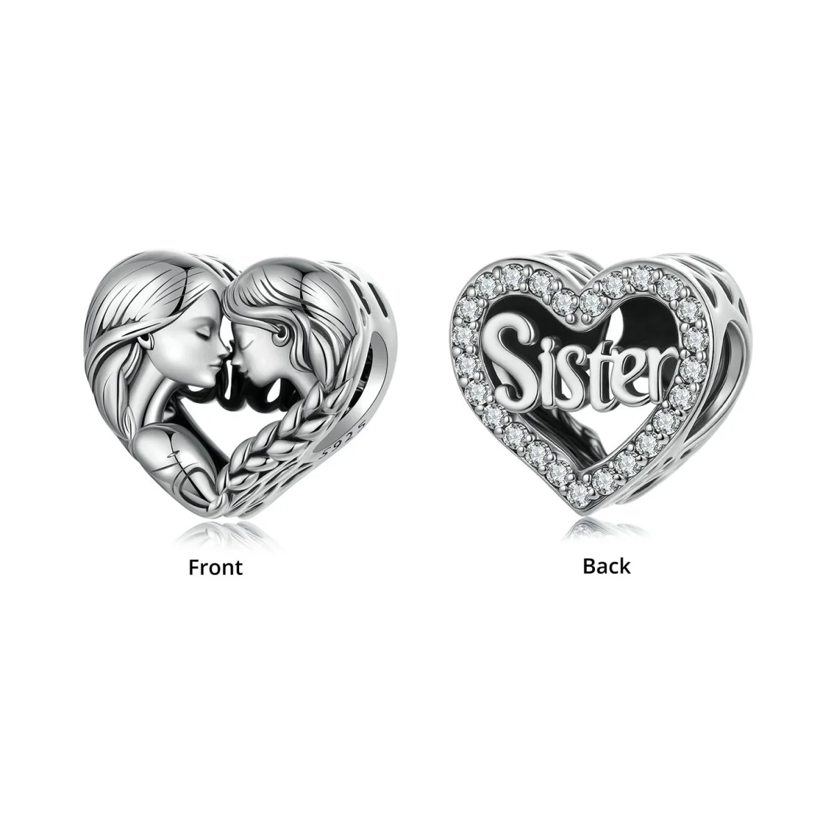 Love You Sister Heart Charm