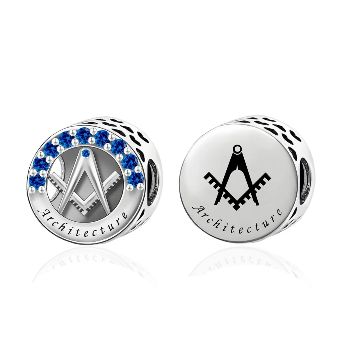 Architecture Symbol with Blue Crystal Charm
