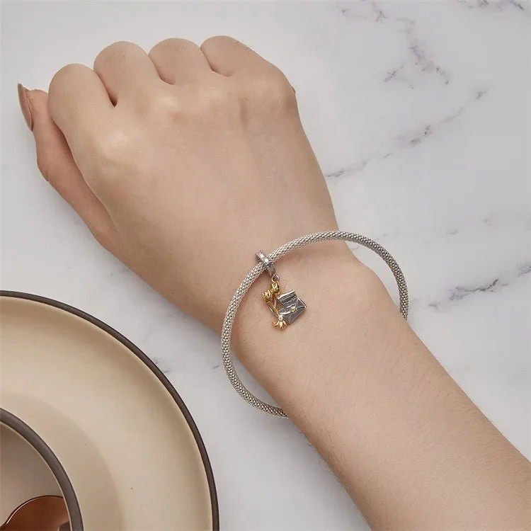 Golden Tulips with Love Letter Dangle Charm