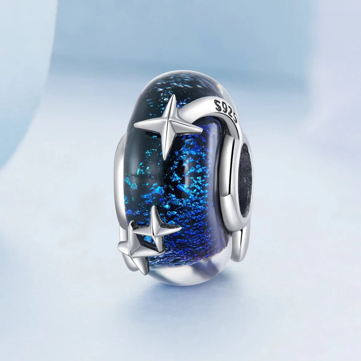 Galaxy Blue & Star Murano Charm