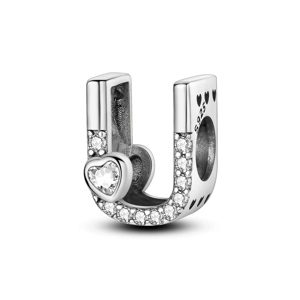 Sparkling Heart Letter A~Z Alphabet Charm