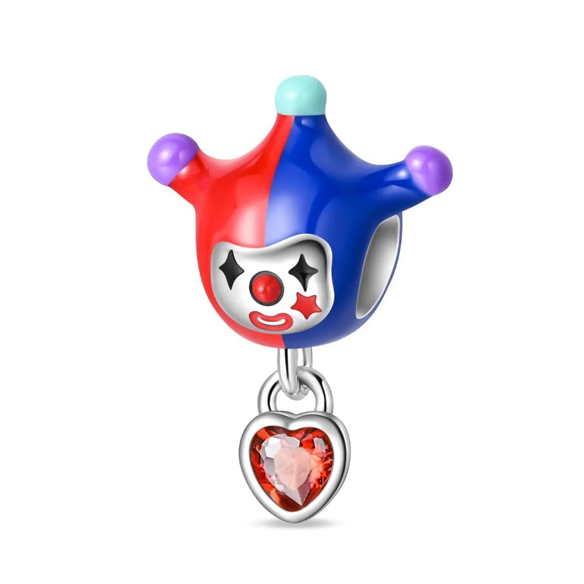 Jester Clown Heart Charm