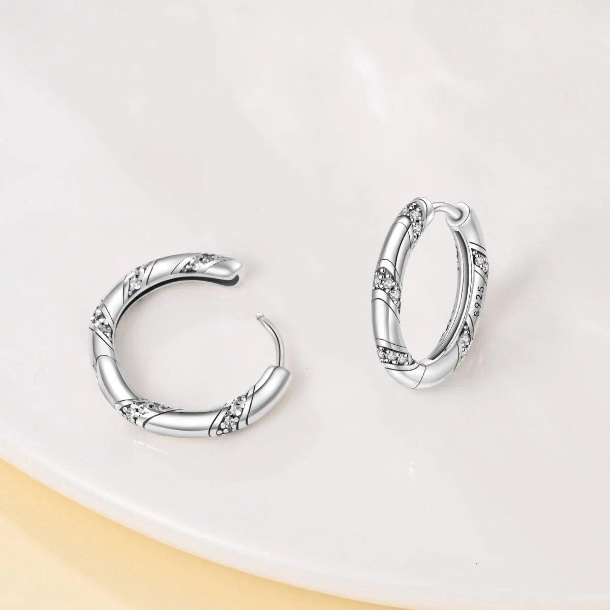 Elegant Crystal Accent Hoop Earrings