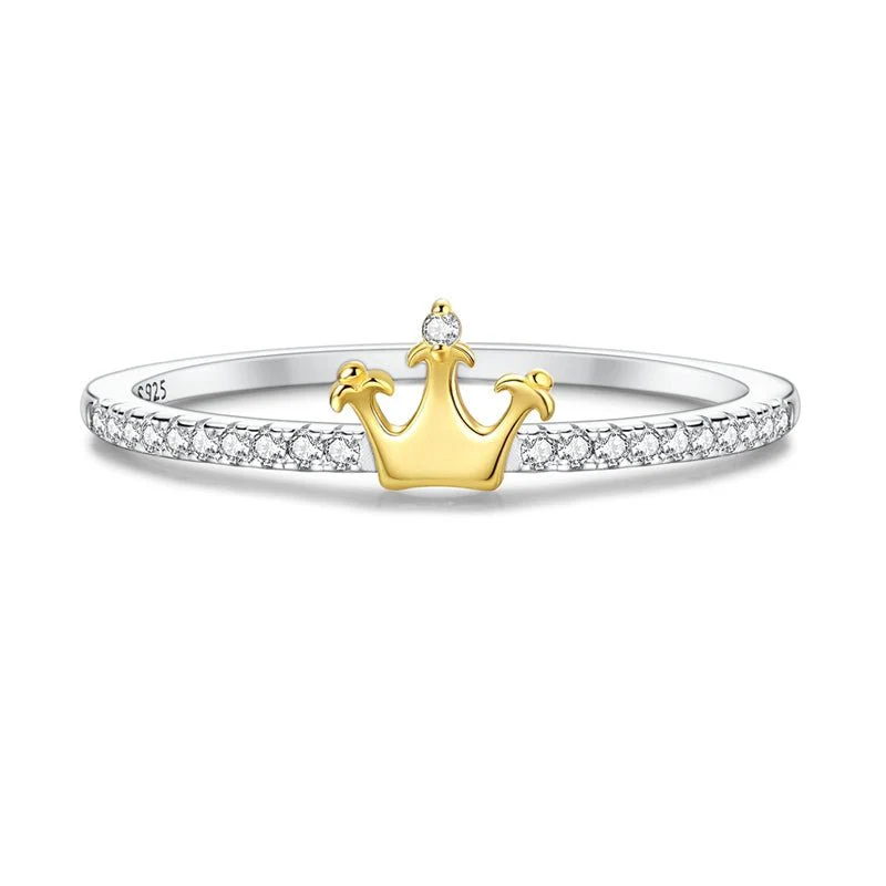 Golden Crown Pavé Ring