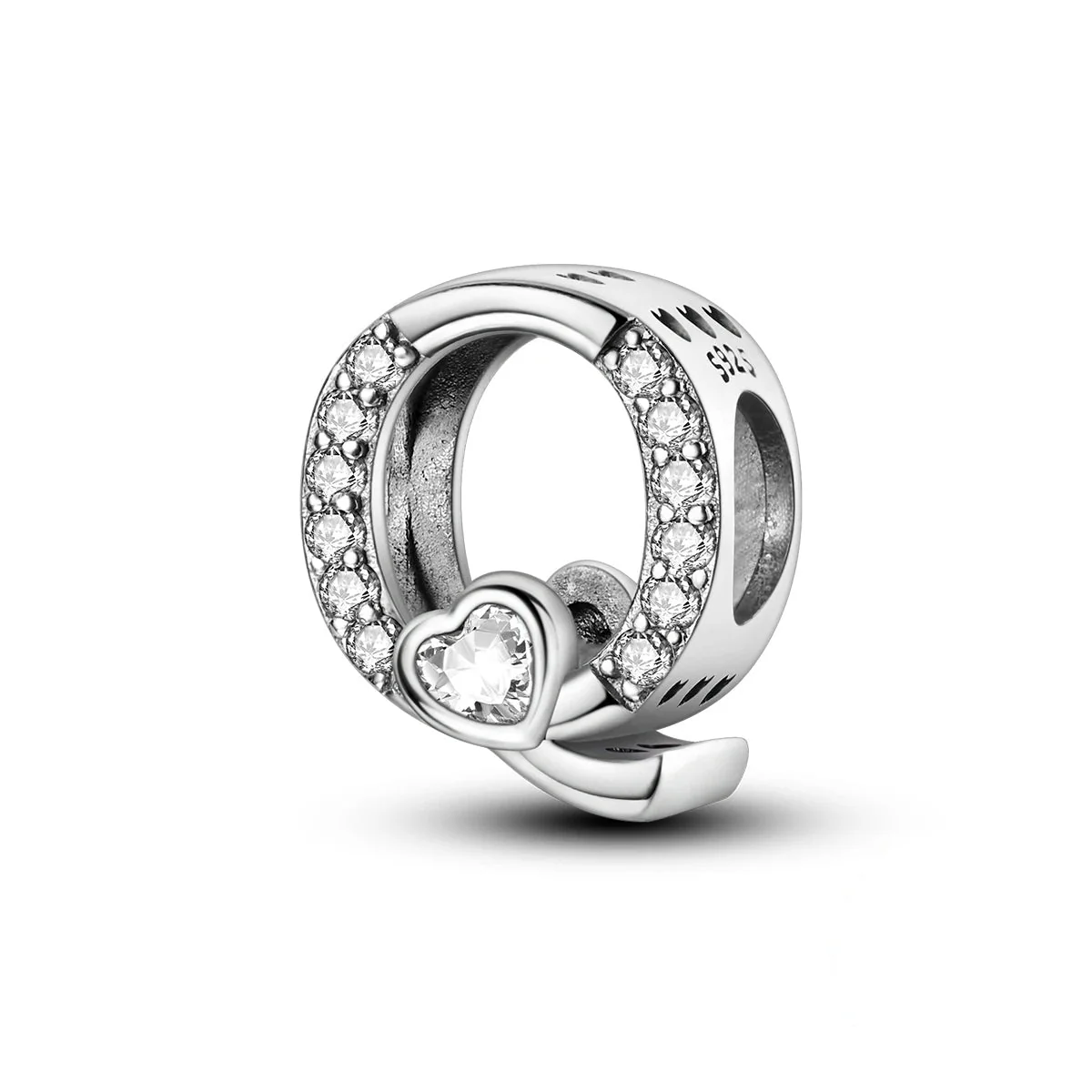 Sparkling Heart Letter A~Z Alphabet Charm