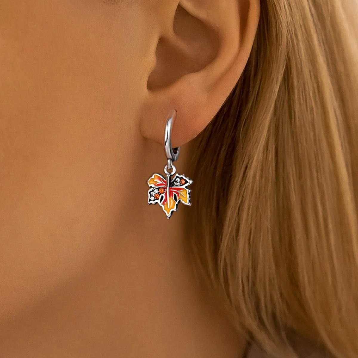 Autumn Maple Leaf Drop Earrings