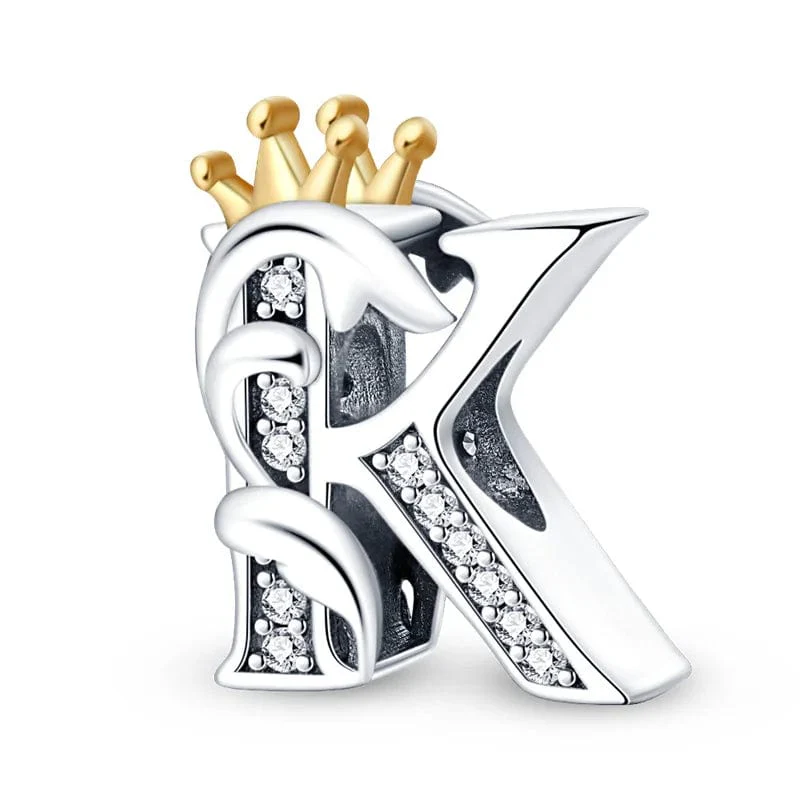 Crowned Royal Letter A~Z Alphabet Charm
