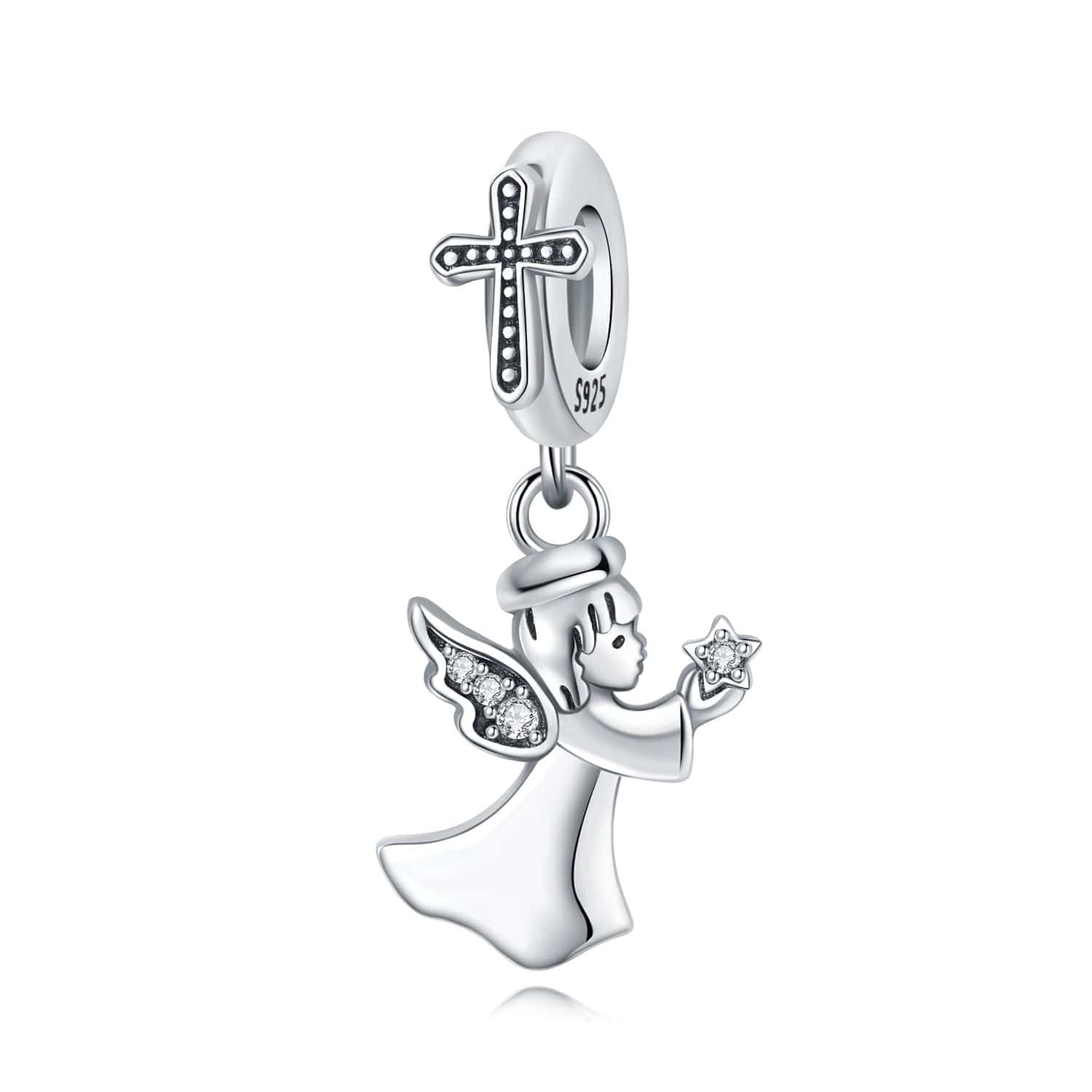 Guardian Angel Charm with Sparkling Star