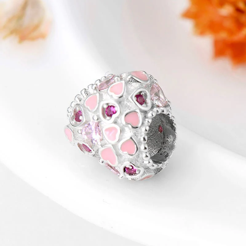 Pink Hearts & Sparkles Charm