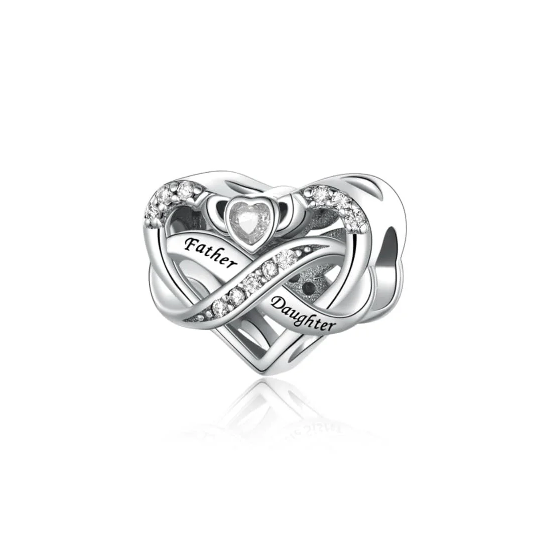 Father Daughter Heart Infinity Charm