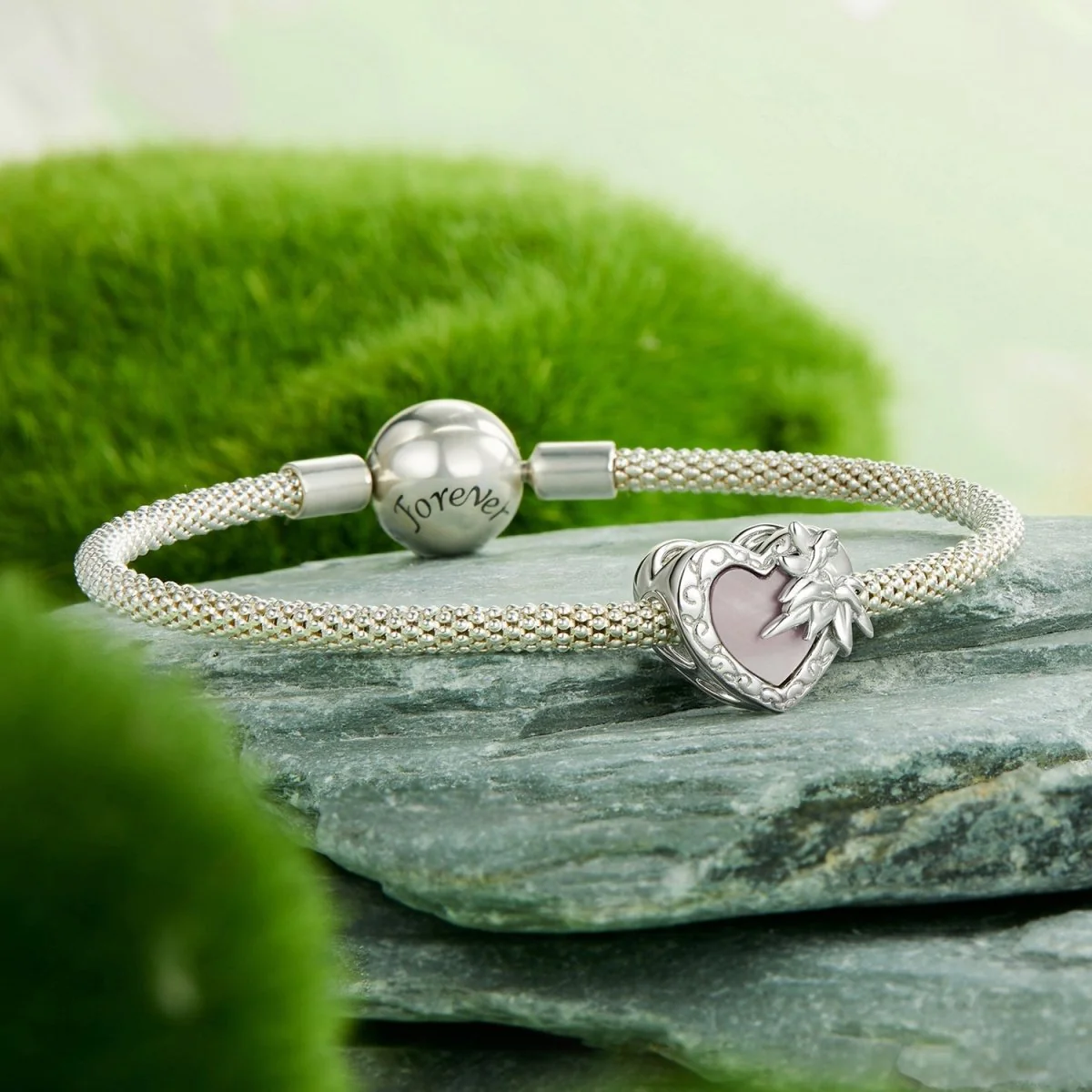 Elegant Floral Heart Charm