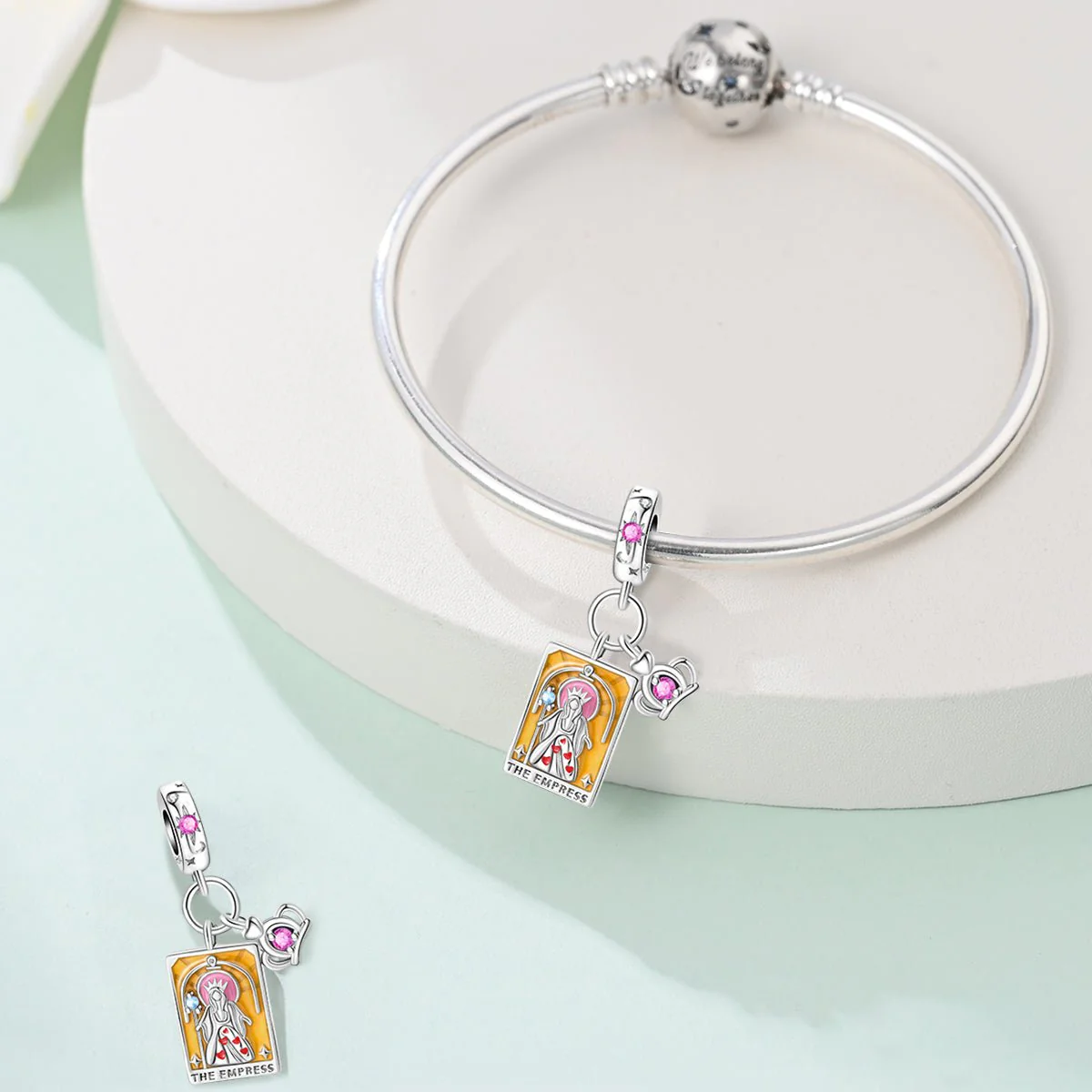 The Empress Tarot & Crown Dangle Charm