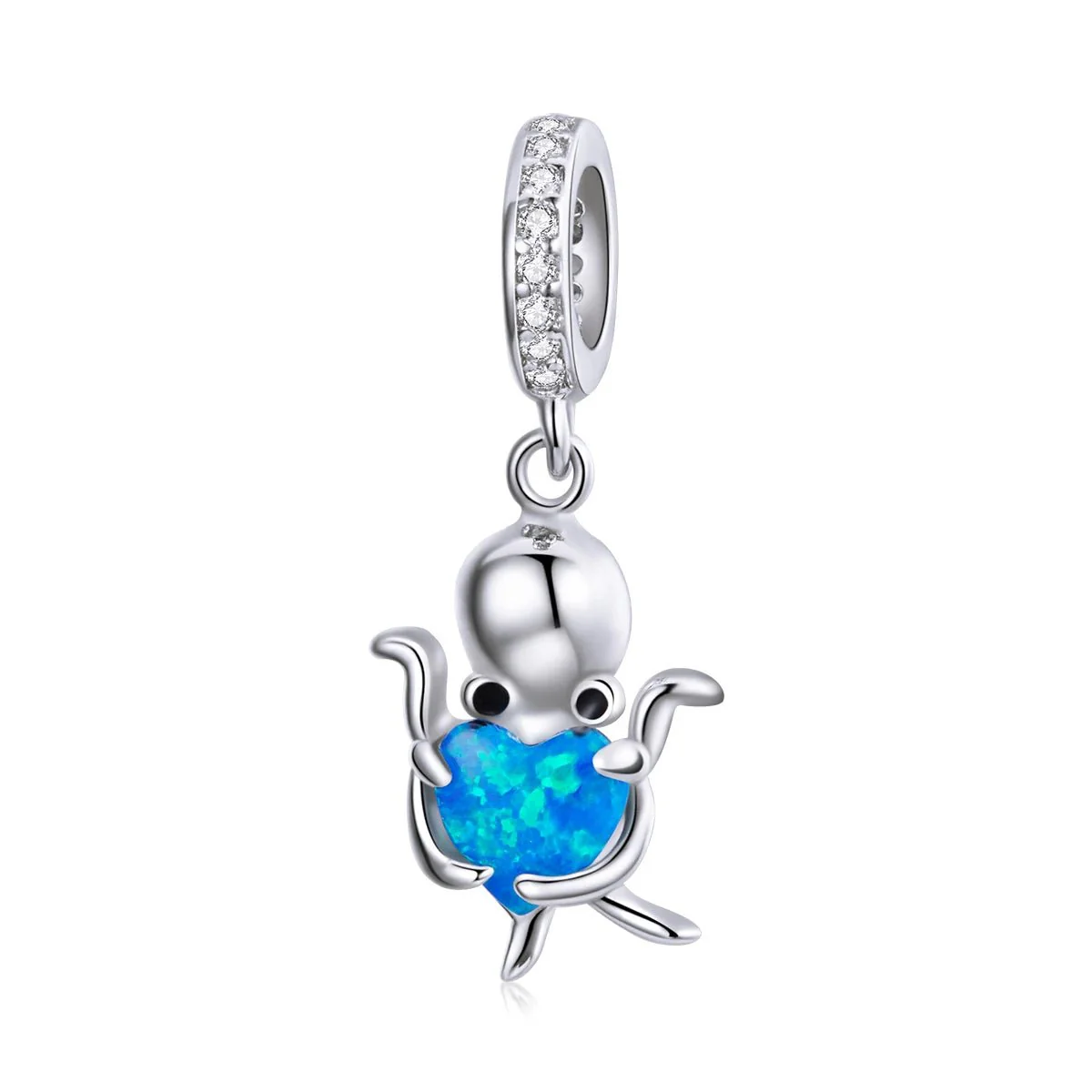 Murano Glass Cute Octopus Dangle Charm