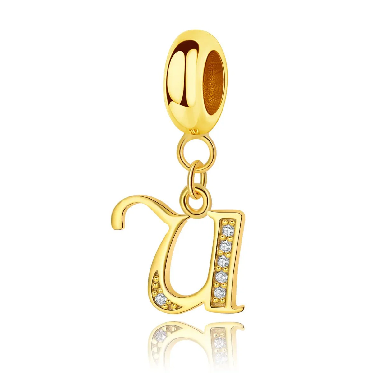 Gold Initial Letter A~Z Alphabet Dangle Charms