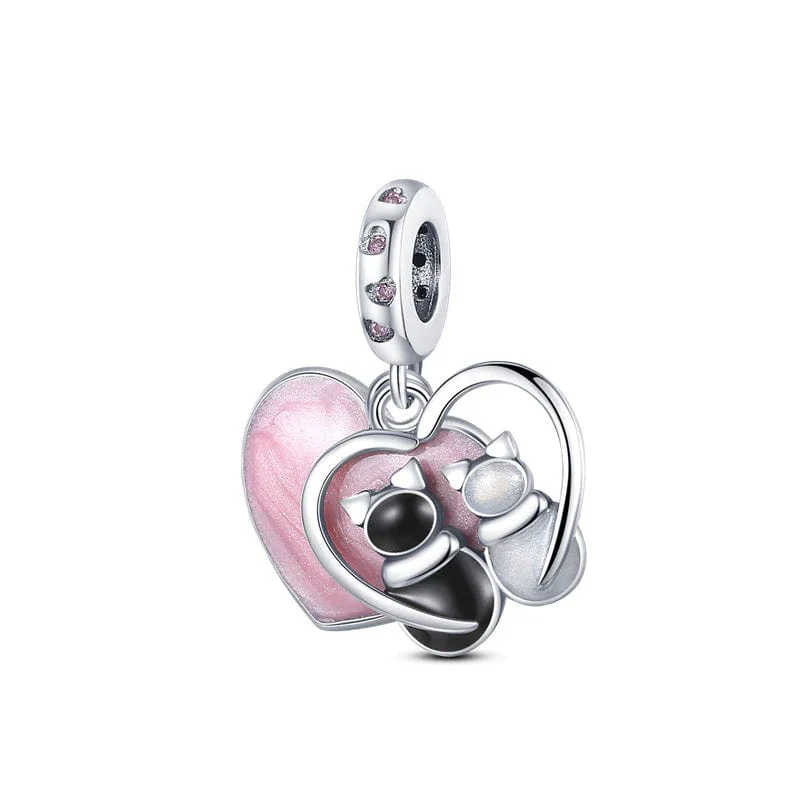 Cats & Hearts Dangle Charm