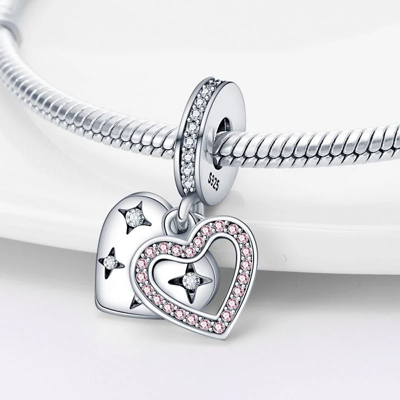 Sparkling Freehand Heart Dangle Charm