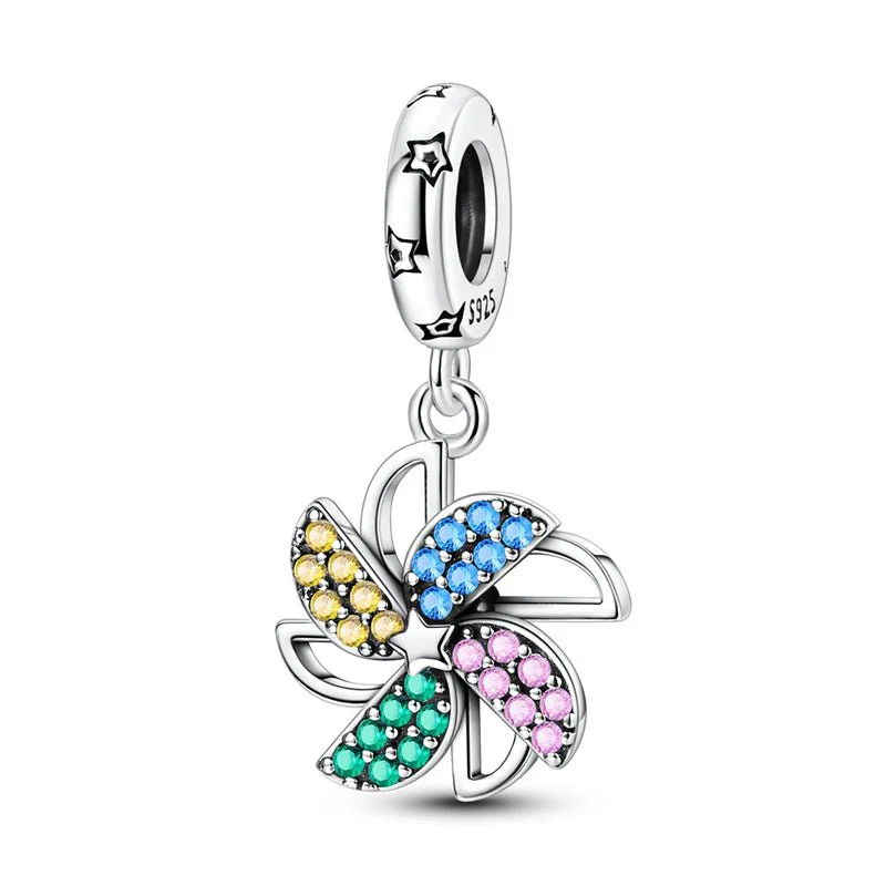 Rotating Colorful Windmill Dangle Charm