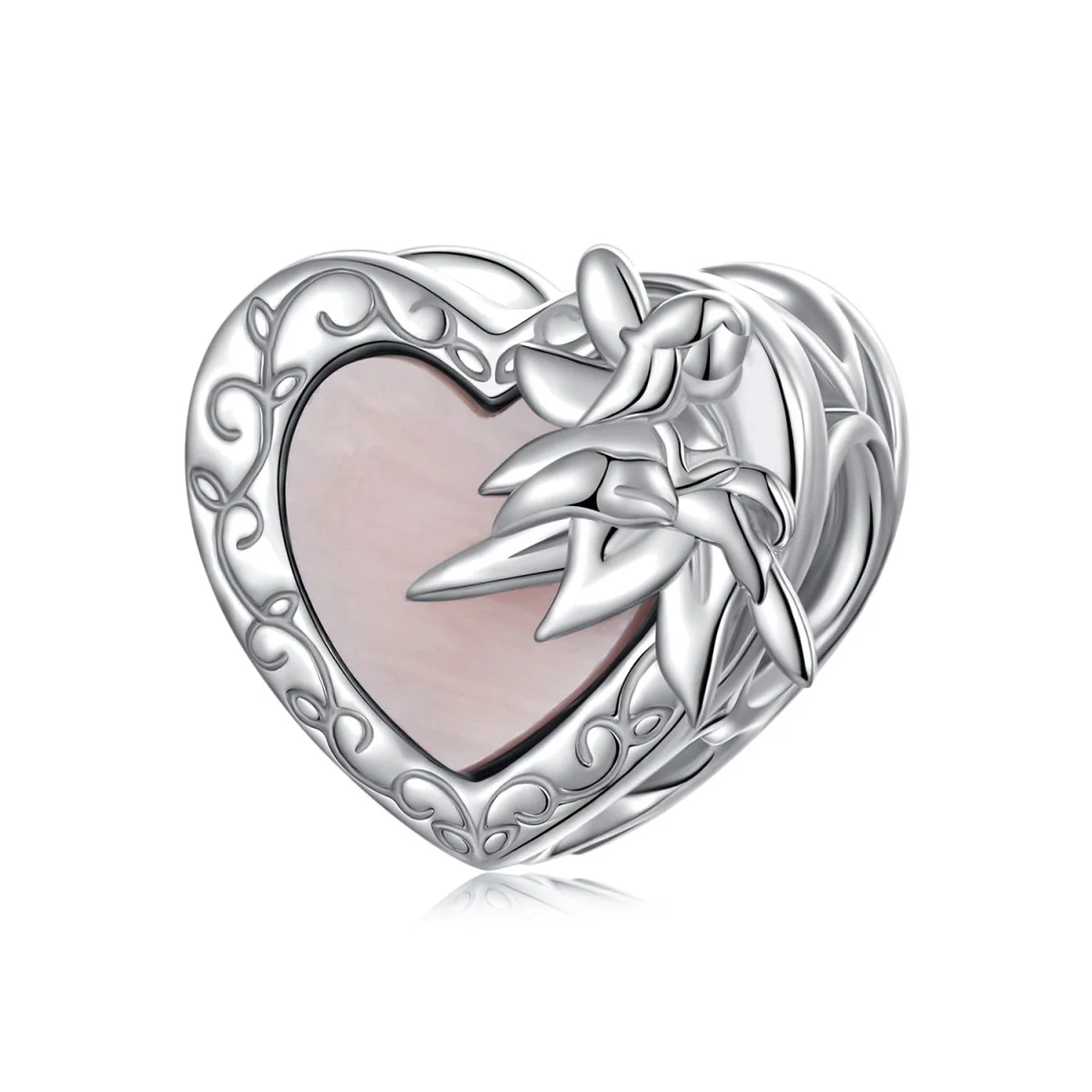 Elegant Floral Heart Charm