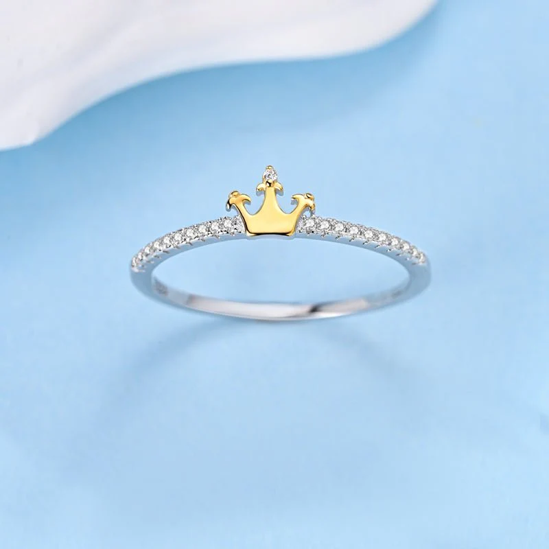 Golden Crown Pavé Ring