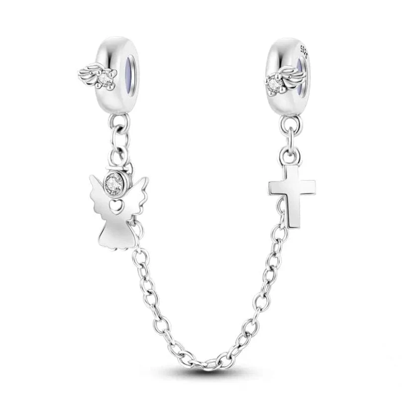 White Dove and Cross Safety Chain