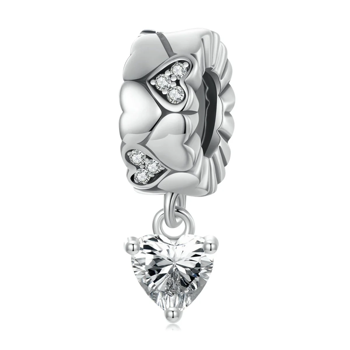 Heart-Shaped Diamond Charm