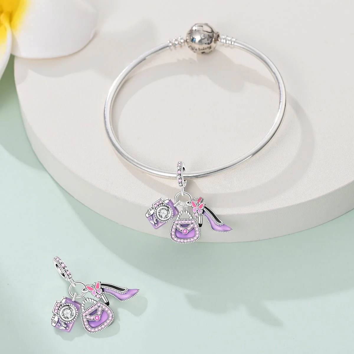 Camera, Handbag, & High Heel Shoe Dangle Charm