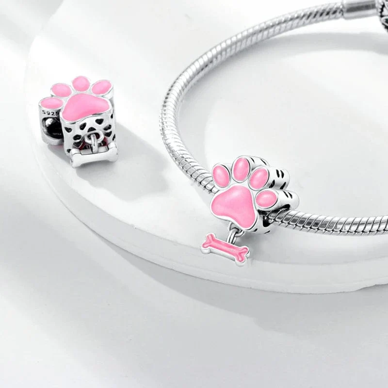 Glow in the Dark Luminous Paw and Bone Charm