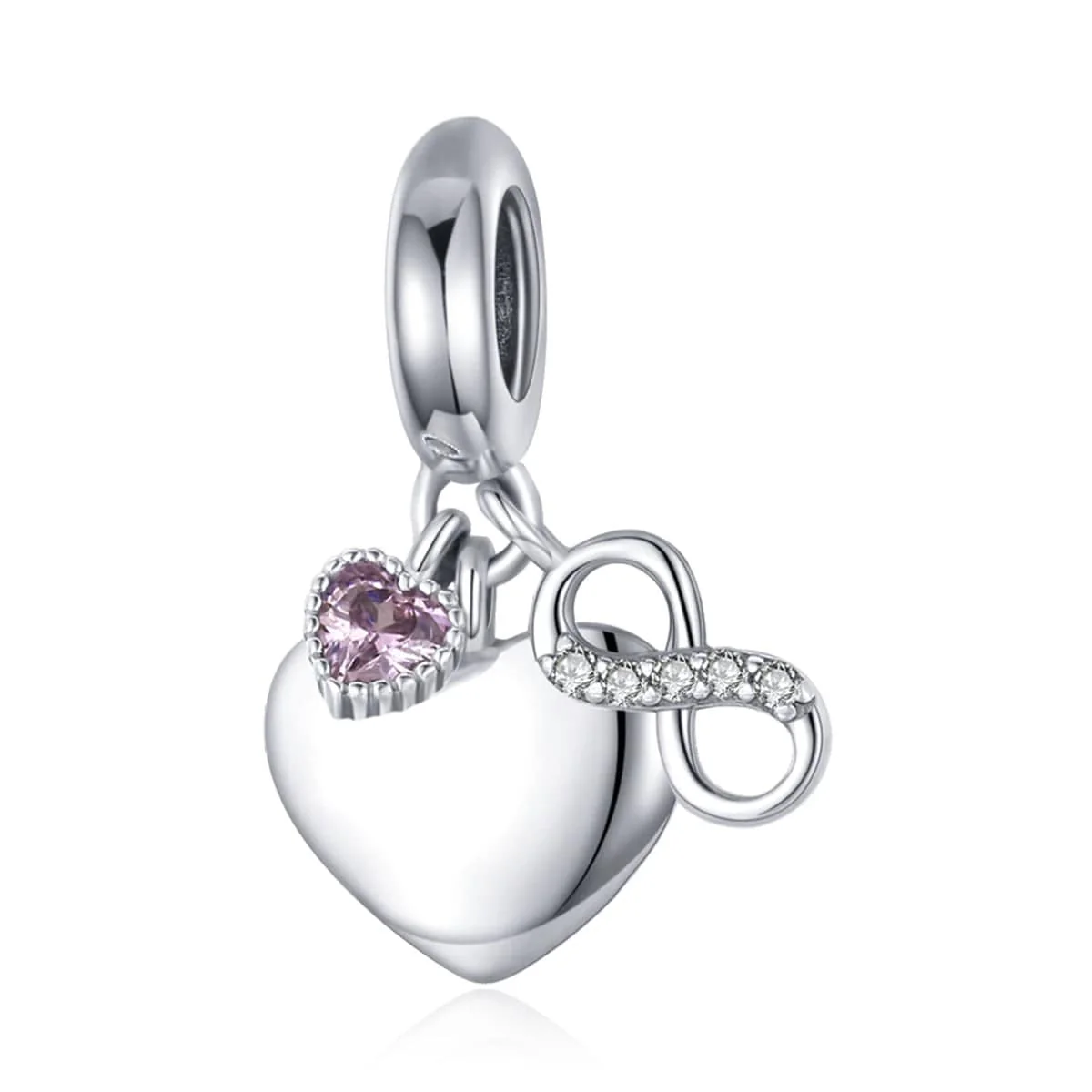 Personalized Infinity Heart Engraved Charm