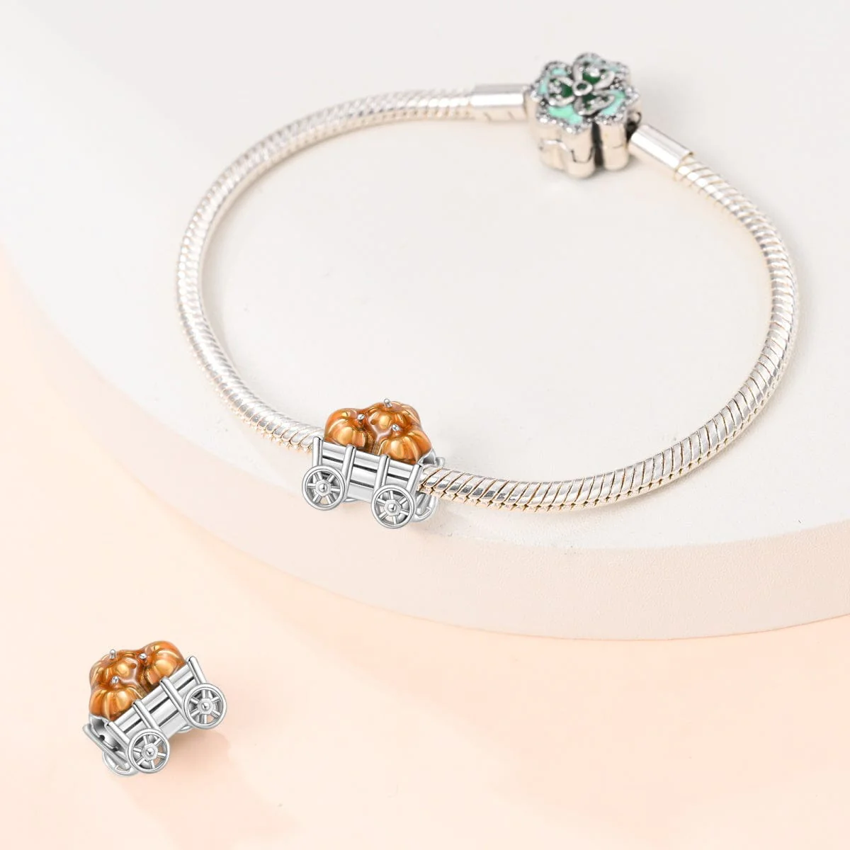 Halloween Wagon Full of Pumpkins Charm