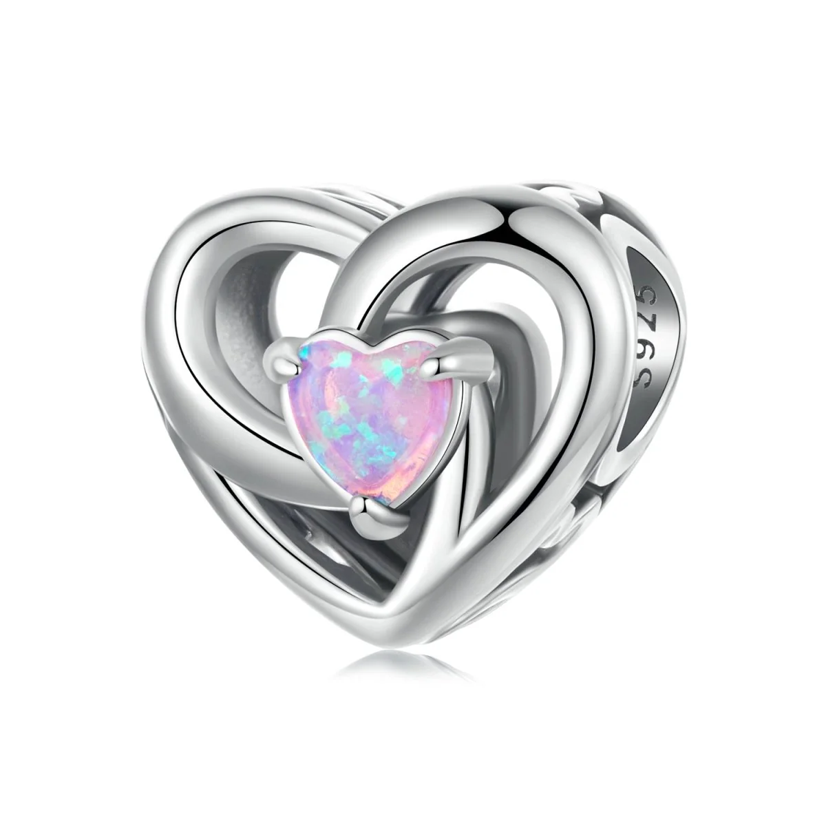 Opal Heart Infinity Charm