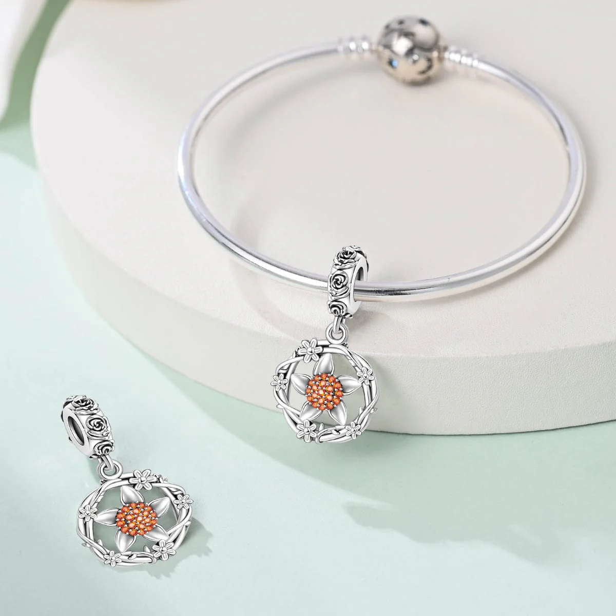 Floral Blossom Wreath Dangle Charm