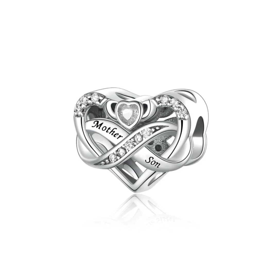 Mother Son Heart Infinity Charm