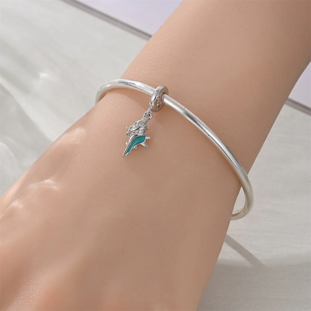 Turquoise Conch Shell Dangle Charm